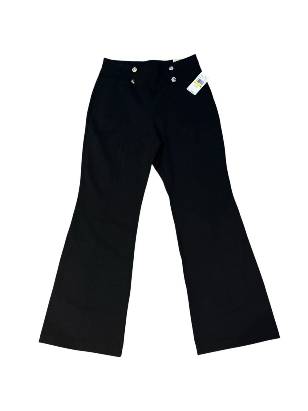 Michael Kors Black Sailor Pants Womens Medium Stretch Flare Career Night Out
